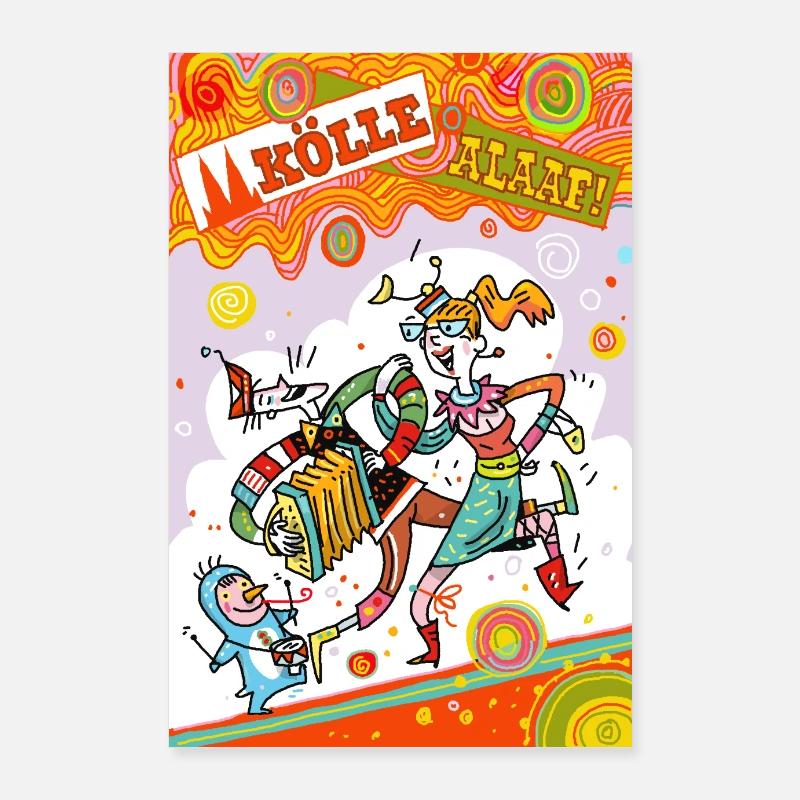 Festival des couleurs du Carnaval de Cologne Alaaf Poster 60 x 90 cm