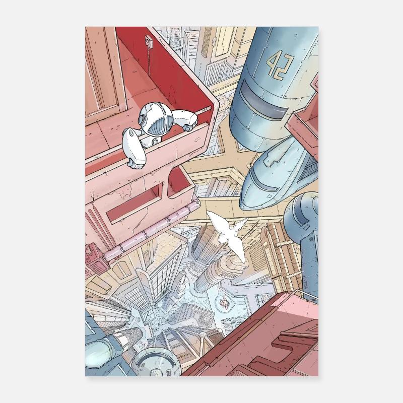 Incal Robot Couleur Poster 60 x 90 cm