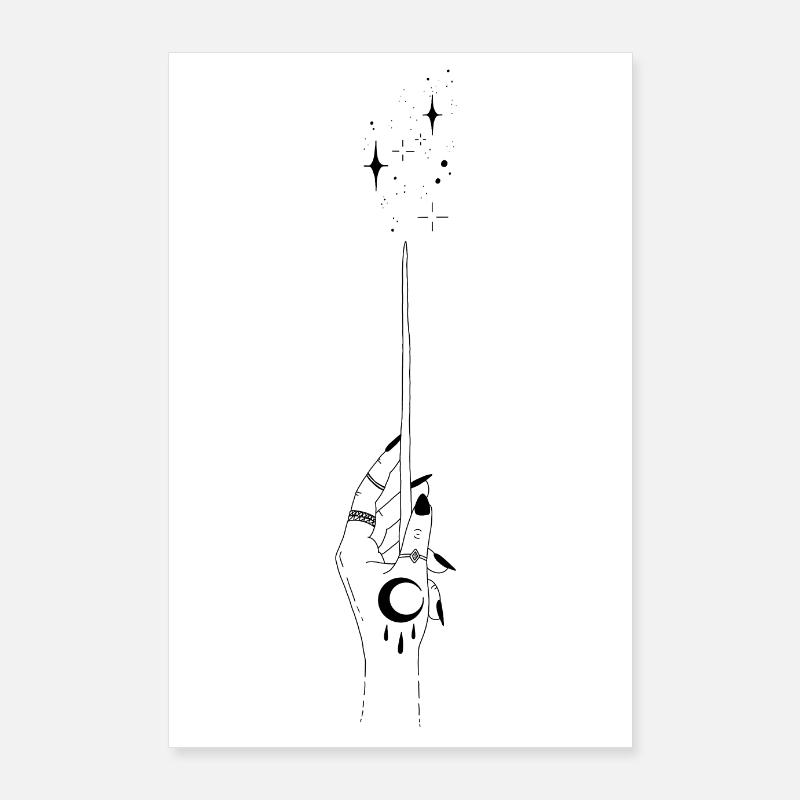 MAGIC | Main de baguette | noir Poster 60 x 90 cm