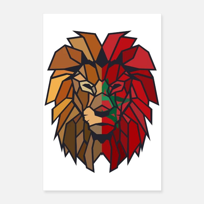 Maroc lion polygone Poster 60 x 90 cm