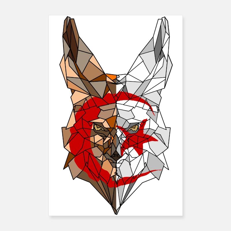 Fennec und die Flagge Algeriens in der Polysphäre 2 Poster 60x90 cm