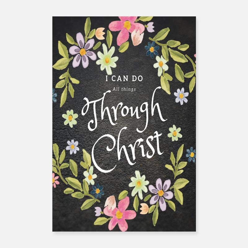 Christlich Ich schaffe alles Philipper 4,13 Bibel Poster 60x90 cm