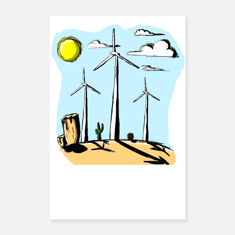 windräder Poster 60x90 cm