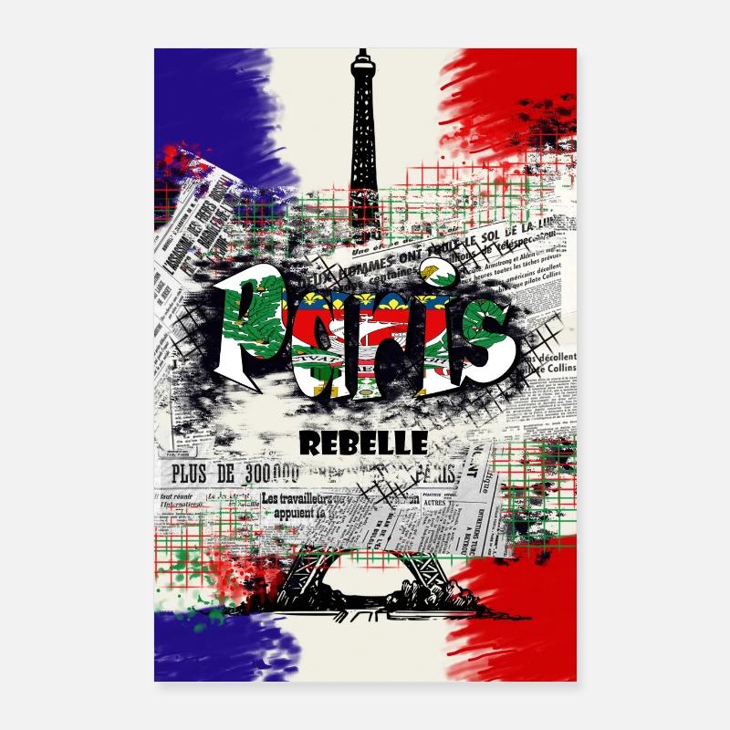 Paris Rebelle Art Poster 24" x 35" (60x90 cm)