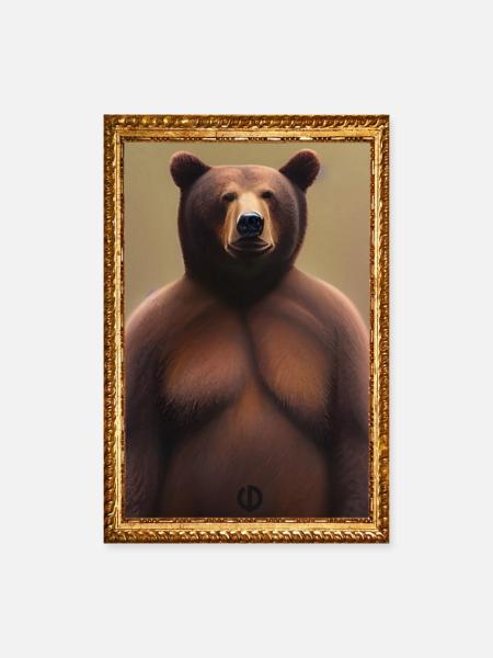 Old Bear - Poster 60x90 cm - Weiß