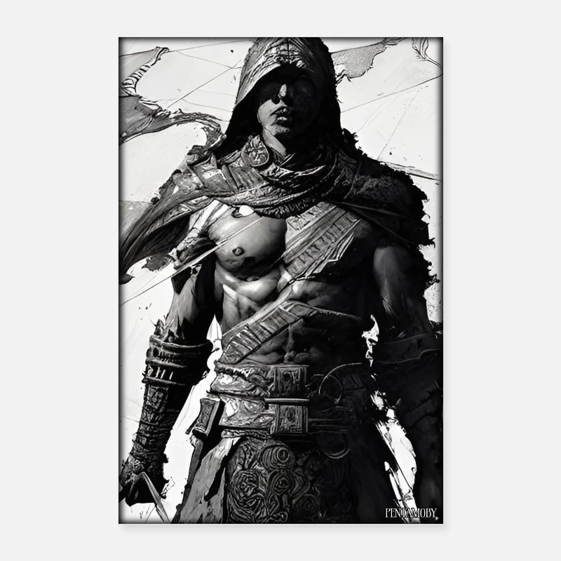 Warrior Sword Vintage Black White 2 Poster 24" x 35" (60x90 cm)