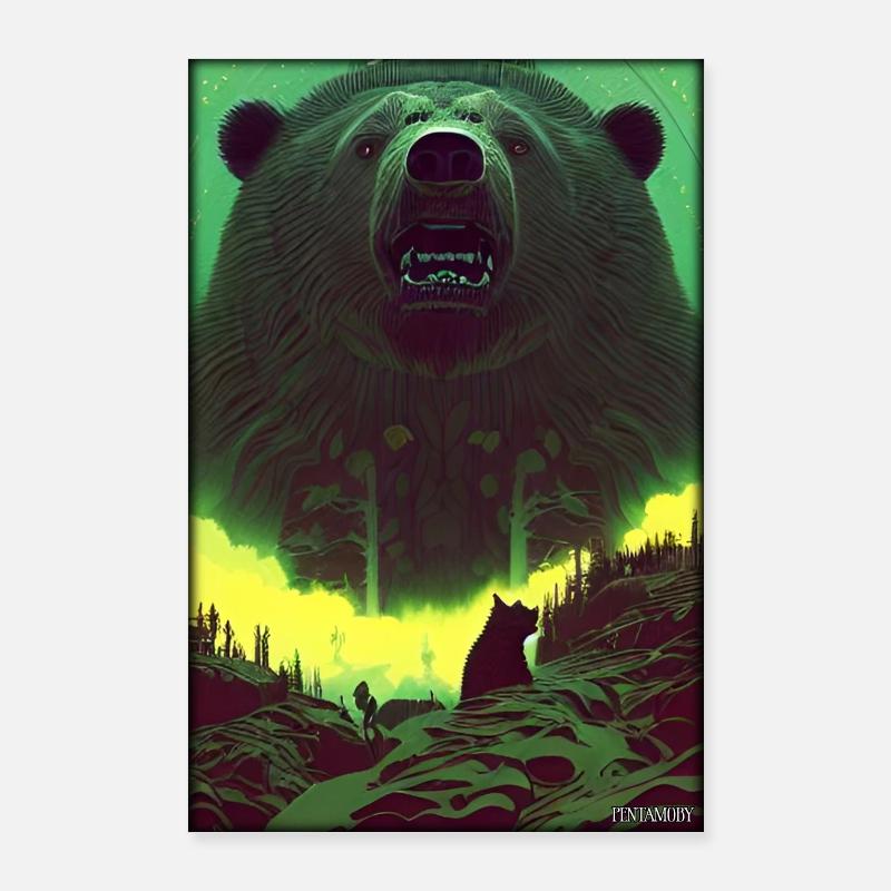 Bear Grizzly Bear Brown Bear Predator Wildlife Forest 2 Poster 24" x 35" (60x90 cm)