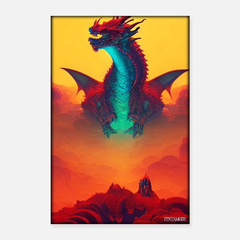Fantaisie de créature de dragon Poster 60 x 90 cm