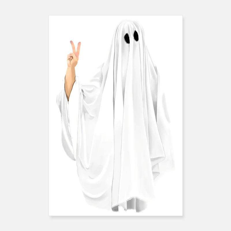 Geist Gespenst mit Victory / Peace Geste Poster 60x90 cm