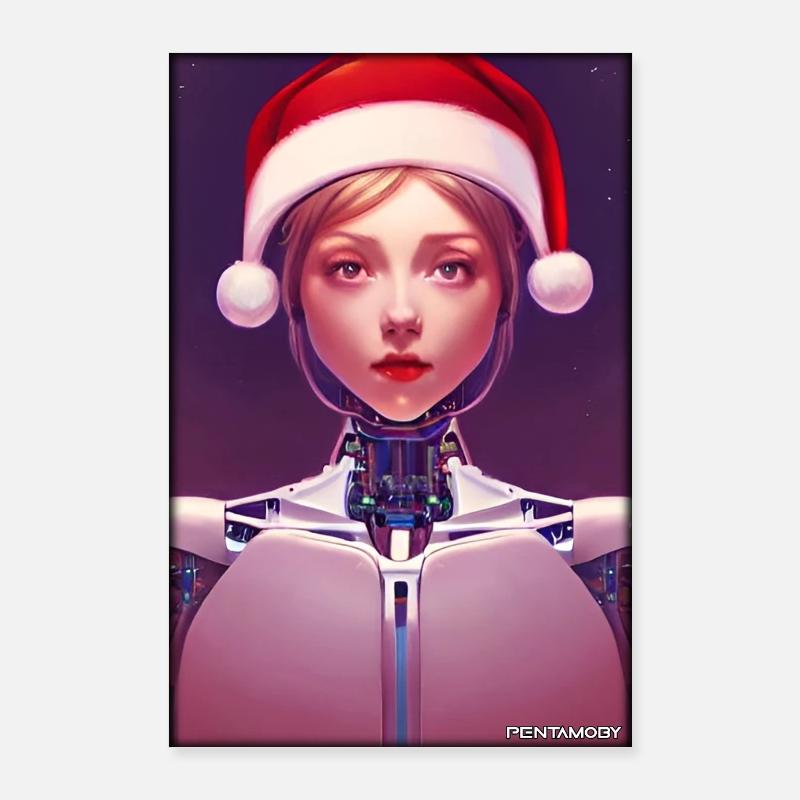 Robots Christmas Future Technology Science Poster 24" x 35" (60x90 cm)