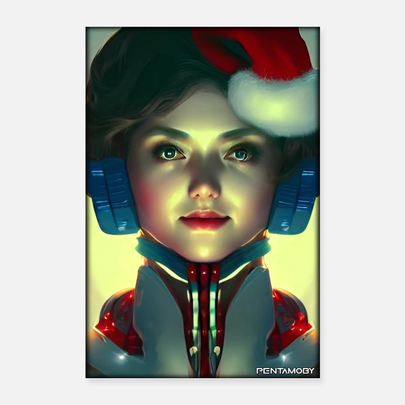 Robots Christmas Future Technology Science Poster 24" x 35" (60x90 cm)