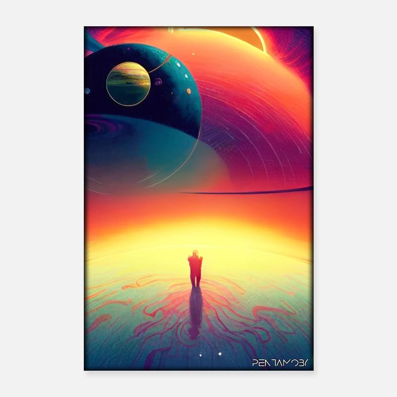 Galaxy Cosmos Universe Solar System Astronaute Poster 60 x 90 cm