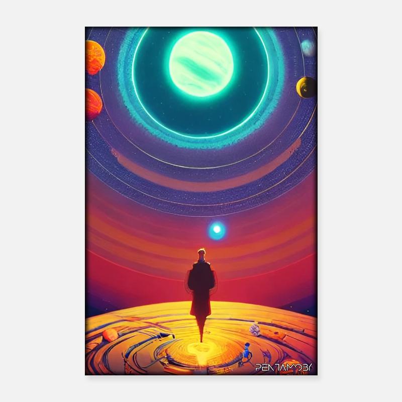 Galaxy Cosmos Universe Solar System Astronaute Poster 60 x 90 cm