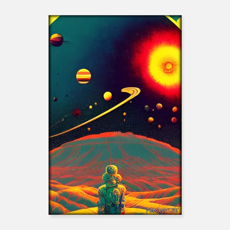 Galaxy Cosmos Universe Solar System Astronaut Poster 24" x 35" (60x90 cm)