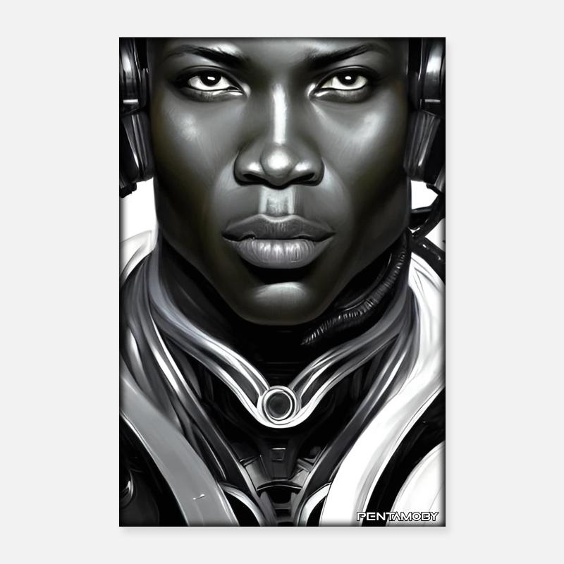 Cyborg Man Future Sci-Fi Machine Technology Poster 60 x 90 cm