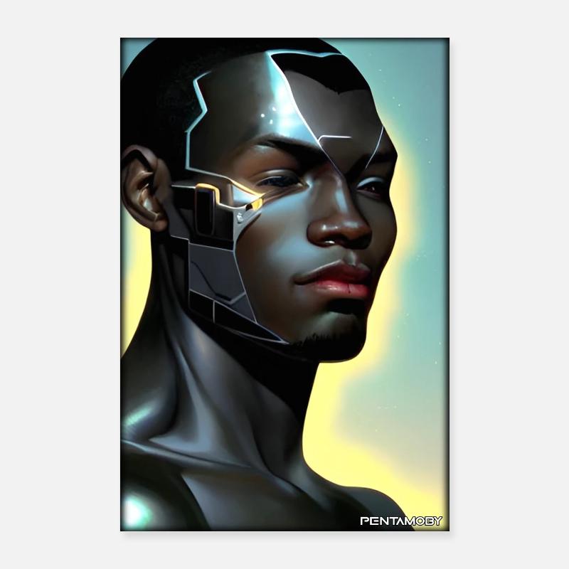 Cyborg Man Future Sci-Fi Machine Technology Poster 60 x 90 cm