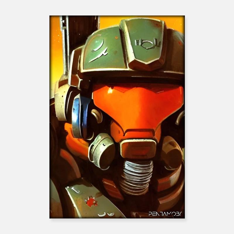 Kampfbot Roboter Supersoldat Maschine Krieger Poster 60x90 cm