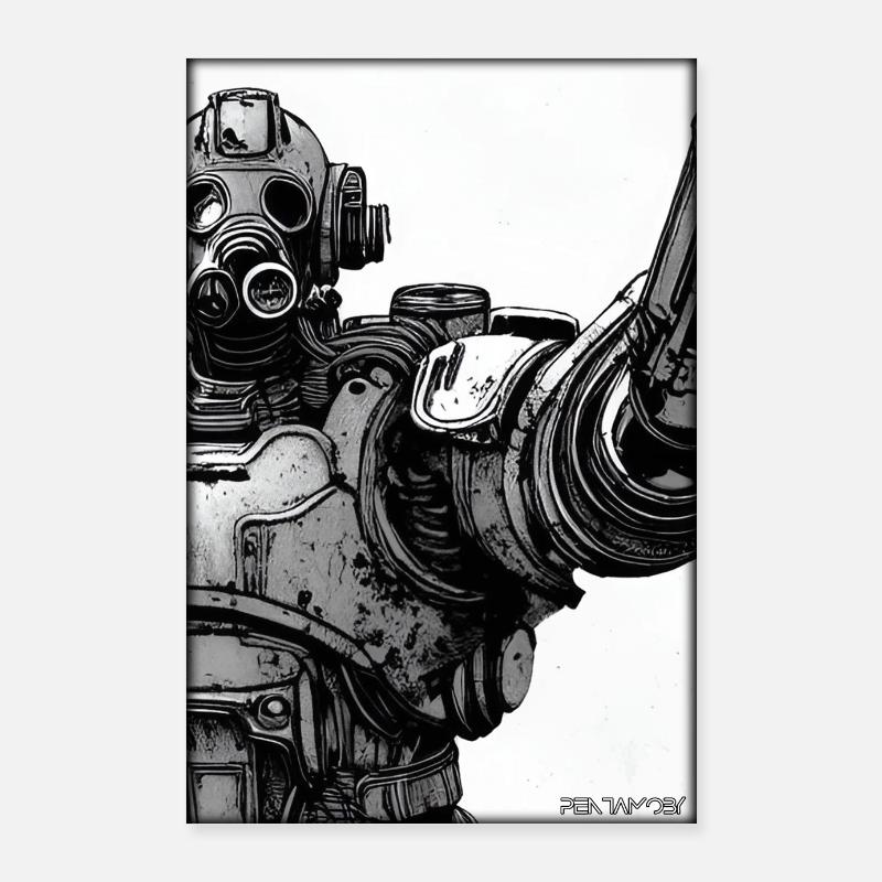 Kampfbot Roboter Supersoldat Maschine Krieger Poster 60x90 cm