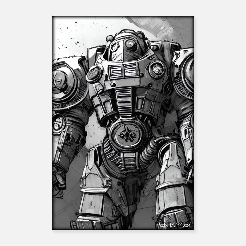 Kampfbot Robot Super Soldat Machine Guerrier Poster 60 x 90 cm