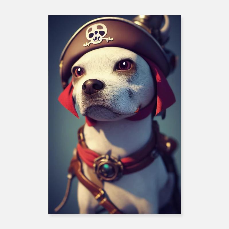 Chien pirate Poster 60 x 90 cm