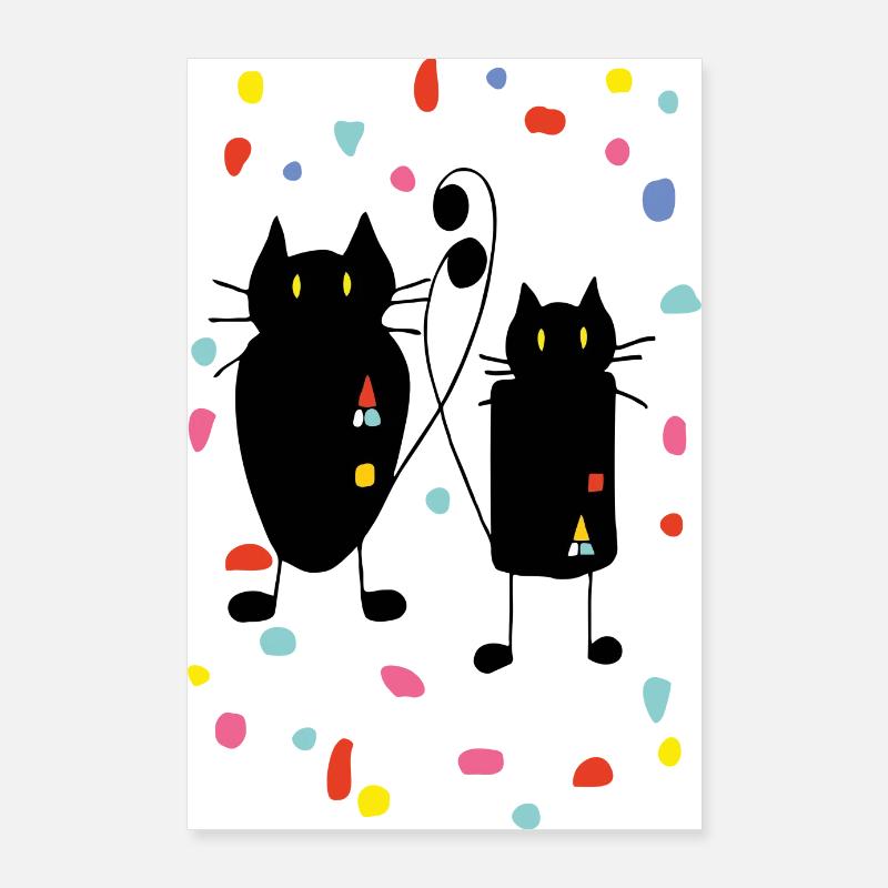 Cats - Poster 24" x 35" (60x90 cm) - white