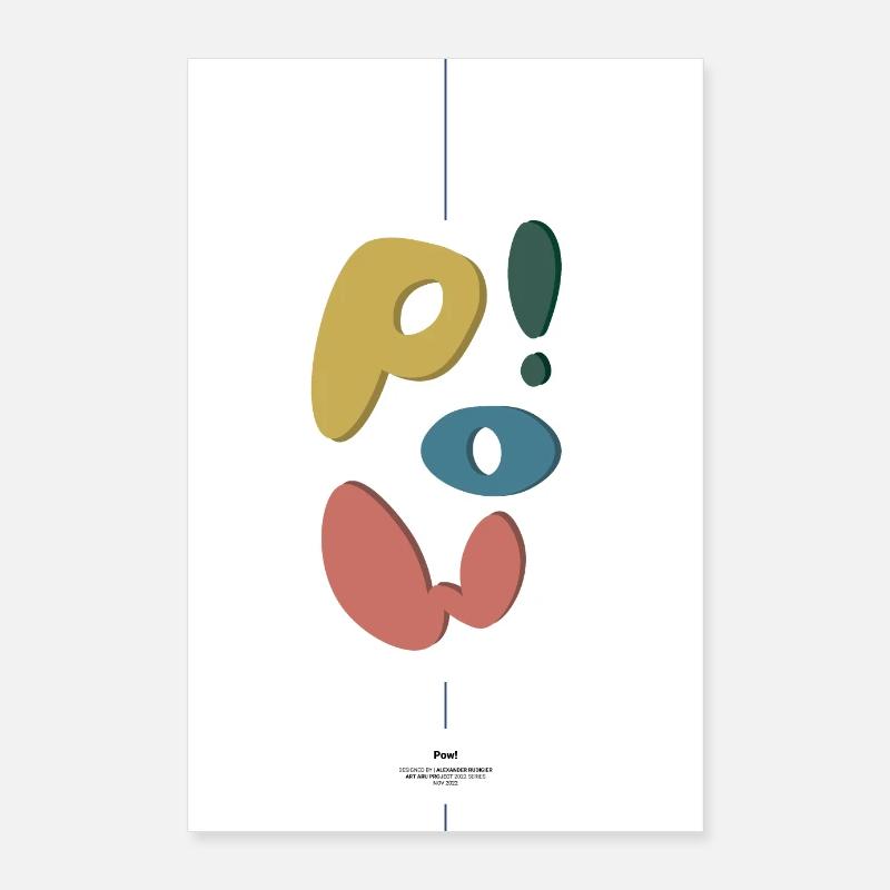 Pow! - Poster 60x90 cm - Weiß