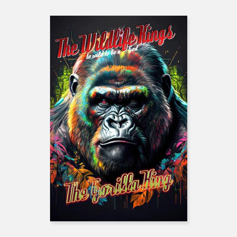 Les rois de la faune - Le Roi Gorille 1 Poster 60 x 90 cm