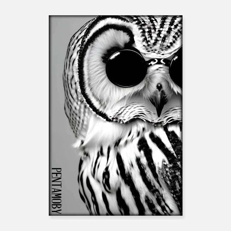 Hibou Lunettes de soleil Faune Oiseau Forêt Forêt animale Poster 60 x 90 cm