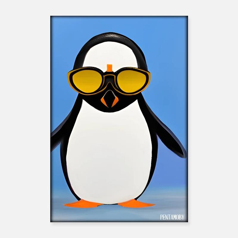 Pinguin Sonnenbrille Wildtier Vogel Seevogel Poster 60x90 cm