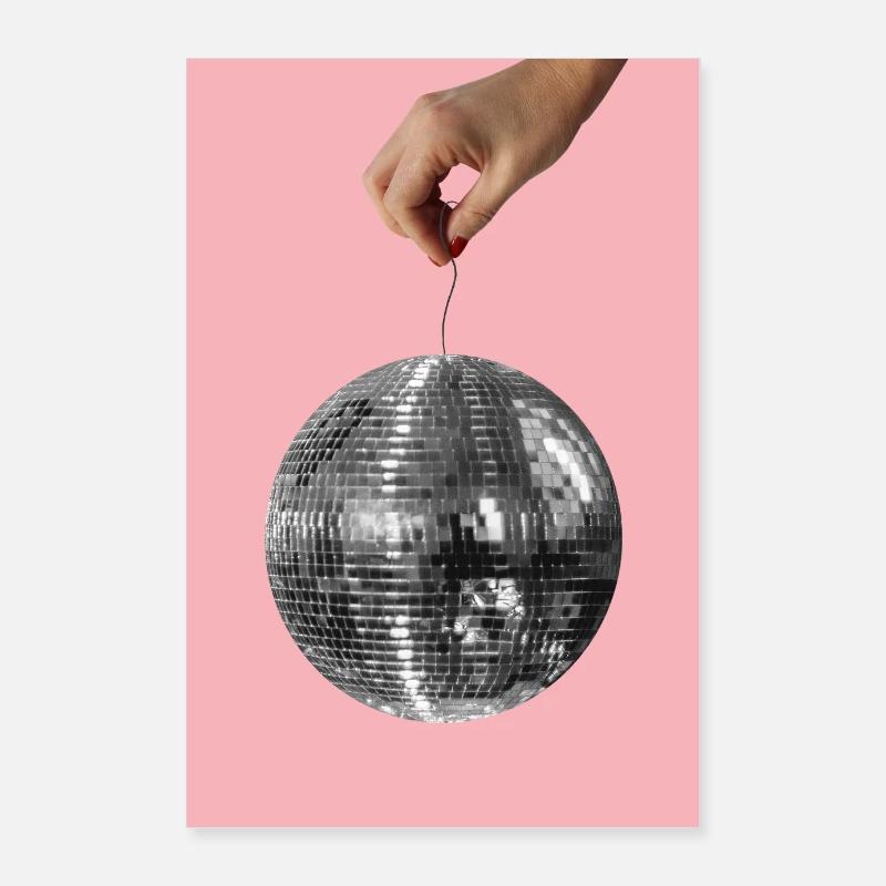 Affiche rétro boule disco Impression d’art Poster 60 x 90 cm