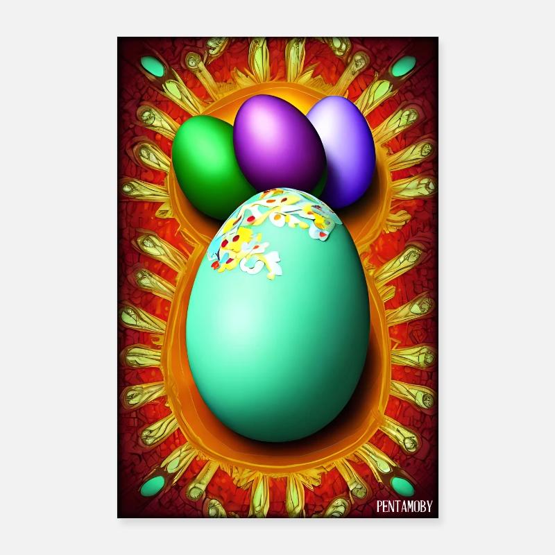 Easter Egg Easter Colorful Eggs Holiday Poster 24" x 35" (60x90 cm)