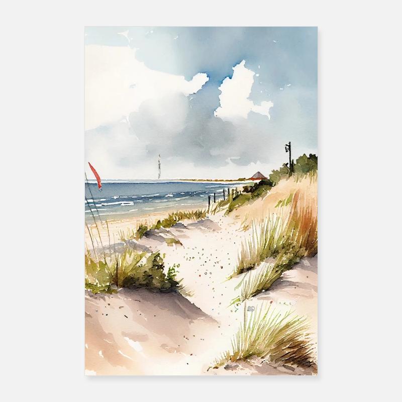 Beach and dunes Poster 24" x 35" (60x90 cm)