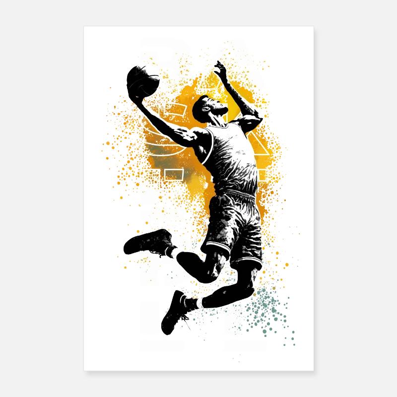 Basketteur High Dunk blanc Poster 60 x 90 cm