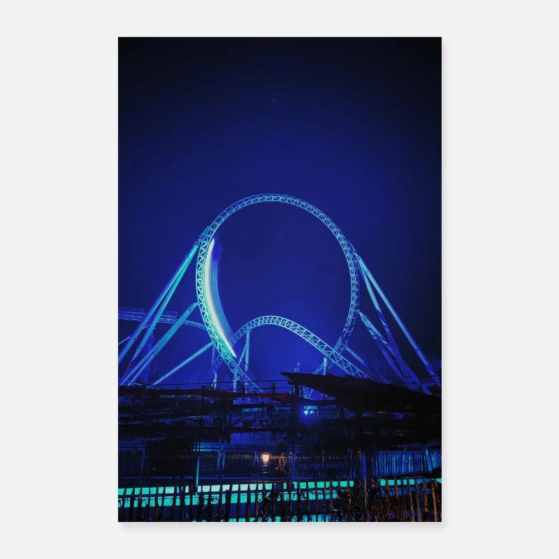 Blue-Fire by Night Poster 60x90 cm