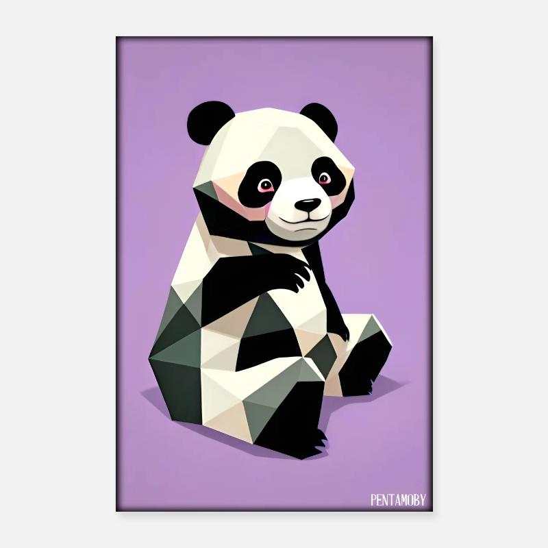 Panda Polygon Wild Panda Bear Wild Zoo Animal Poster 24" x 35" (60x90 cm)