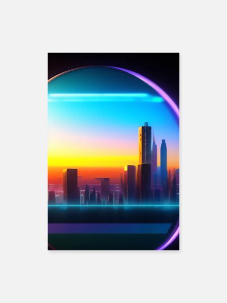 Stadt Kugel - Poster 60x90 cm - Weiß