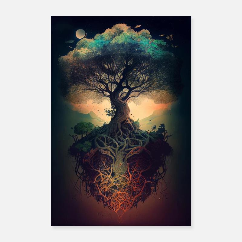 Affiche de l’Arbre de vie | Généré par l’IA Poster 60 x 90 cm