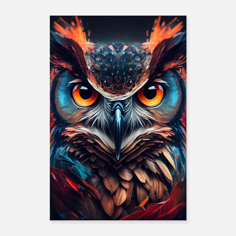 Eule Vogel Tier Eulen Animal Poster 60x90 cm