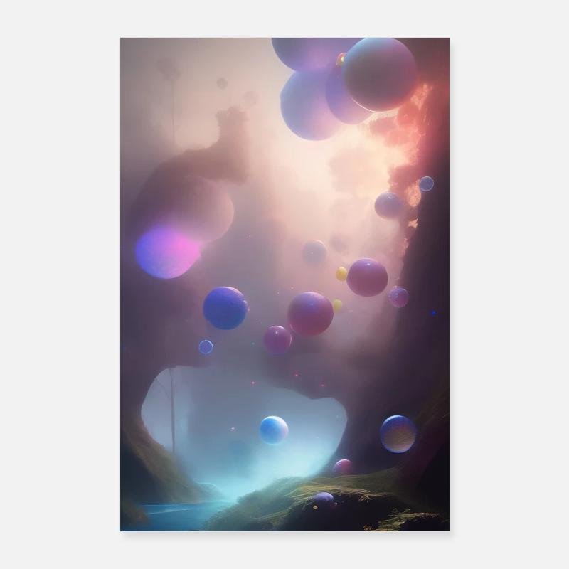 Bulles colorées Poster 60 x 90 cm