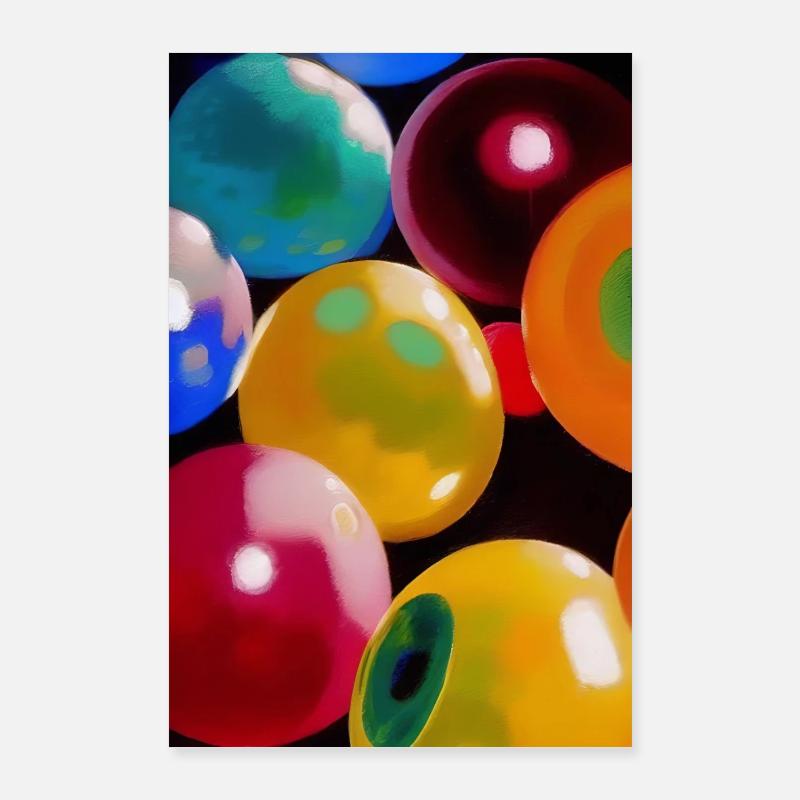 Boules colorées bulles Poster 60 x 90 cm