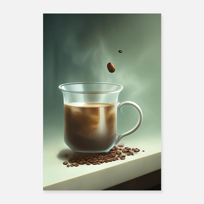 Café, grains de café Poster 60 x 90 cm