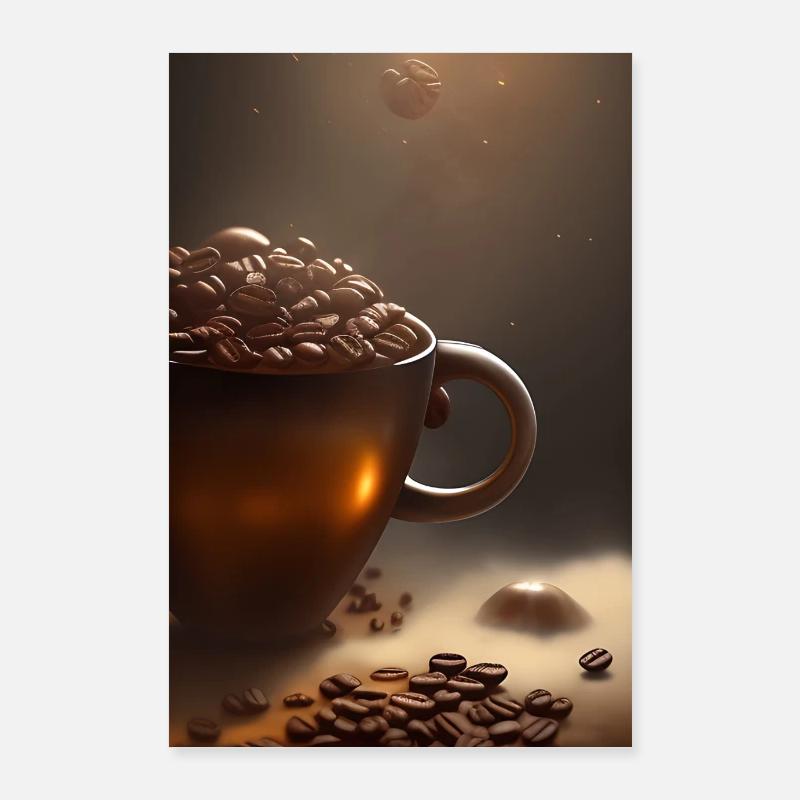 Café, grains de café Poster 60 x 90 cm