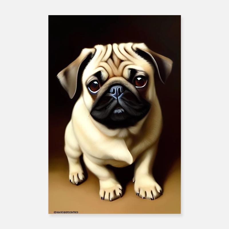 Chien carlin Poster 60 x 90 cm