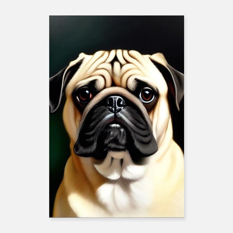 Mops Hund Poster 60x90 cm