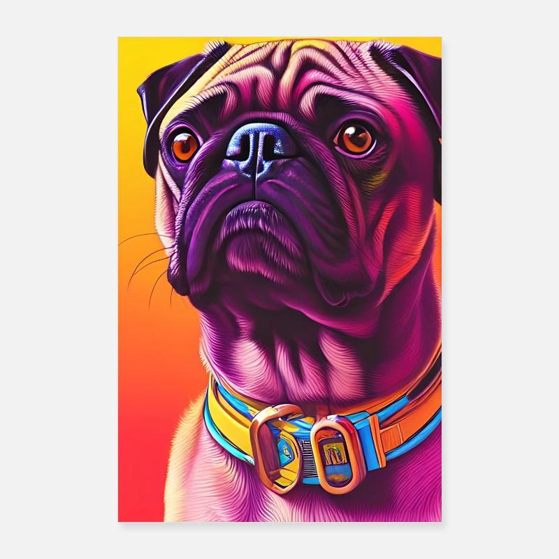 Mops Hund Poster 60x90 cm