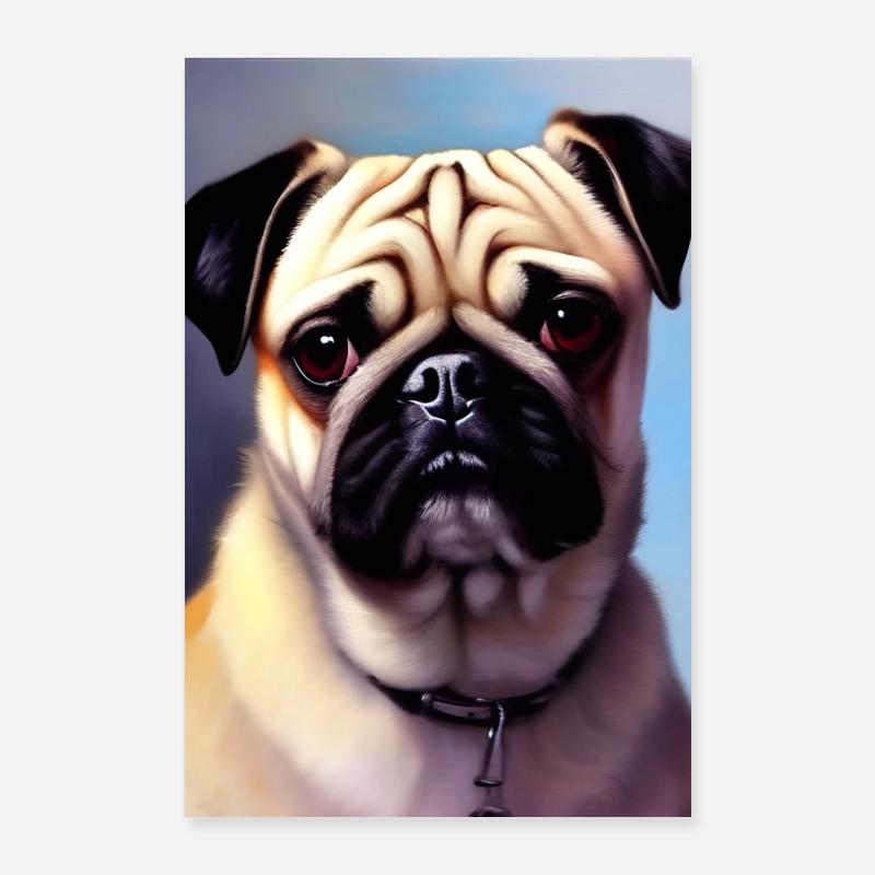 Mops Hund Poster 60x90 cm