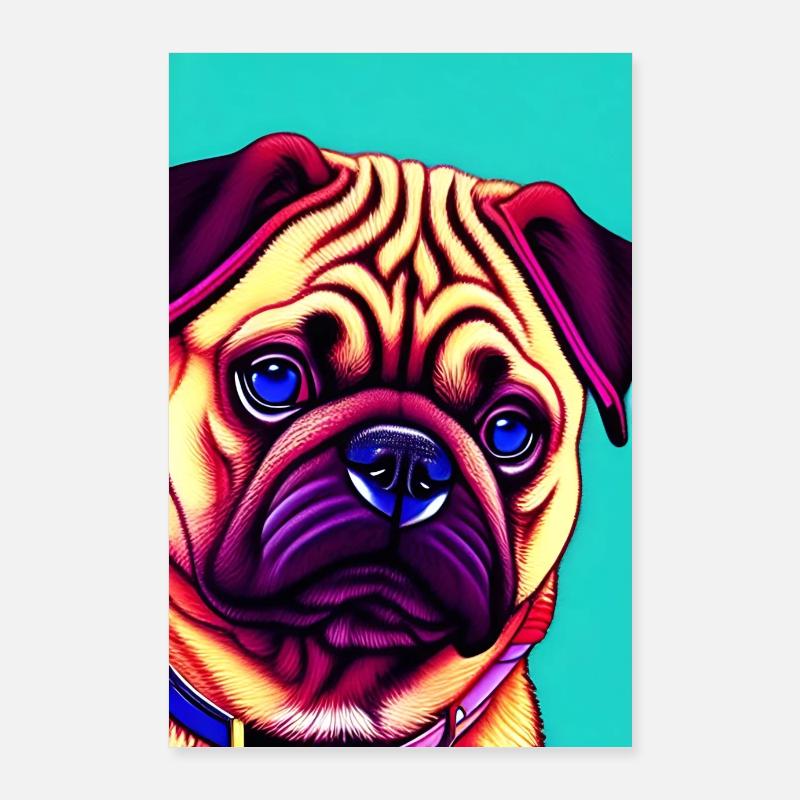 Mops Hund Poster 60x90 cm