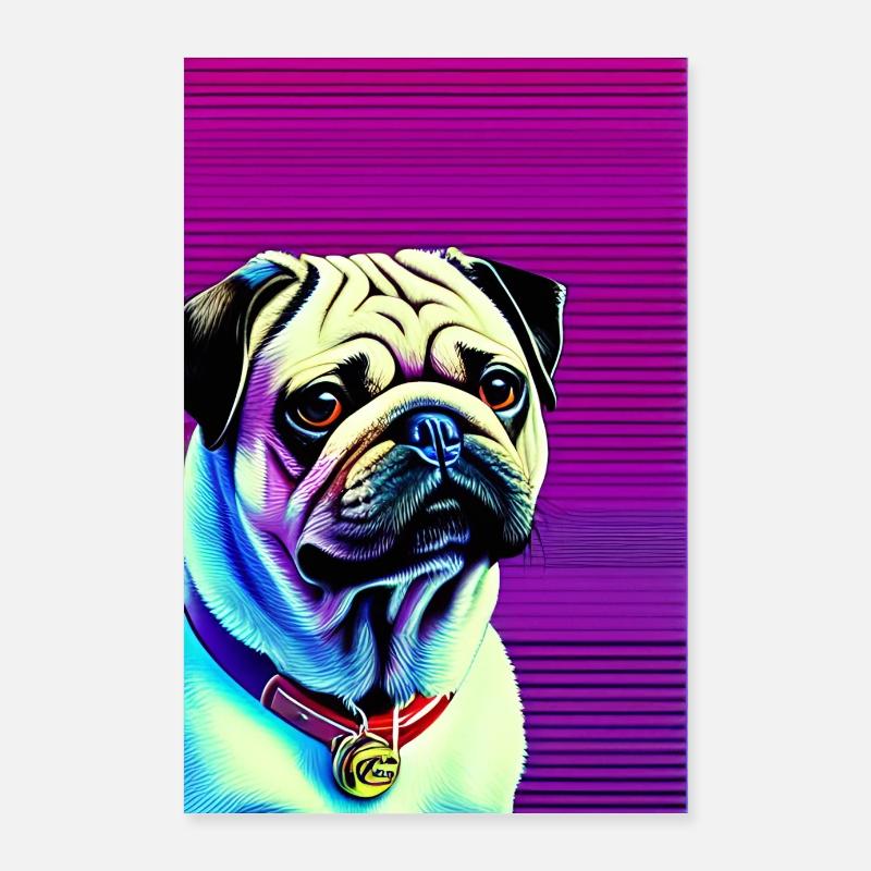 Chien carlin Poster 60 x 90 cm