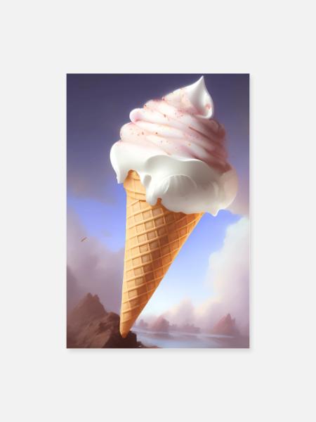 Eiscreme - Poster 60x90 cm - Weiß