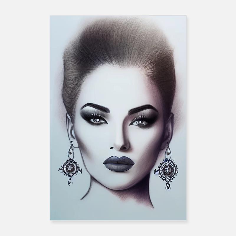 Frau mit Schmuck Poster 60x90 cm